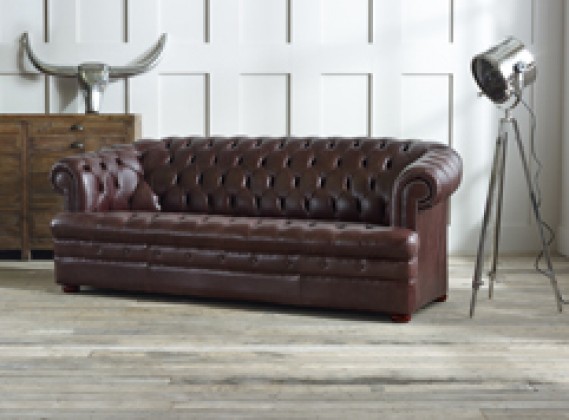 Baron red leather Chesterfield Sofa