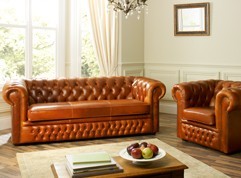 Heaton Leather Chesterfield Sofa Bed