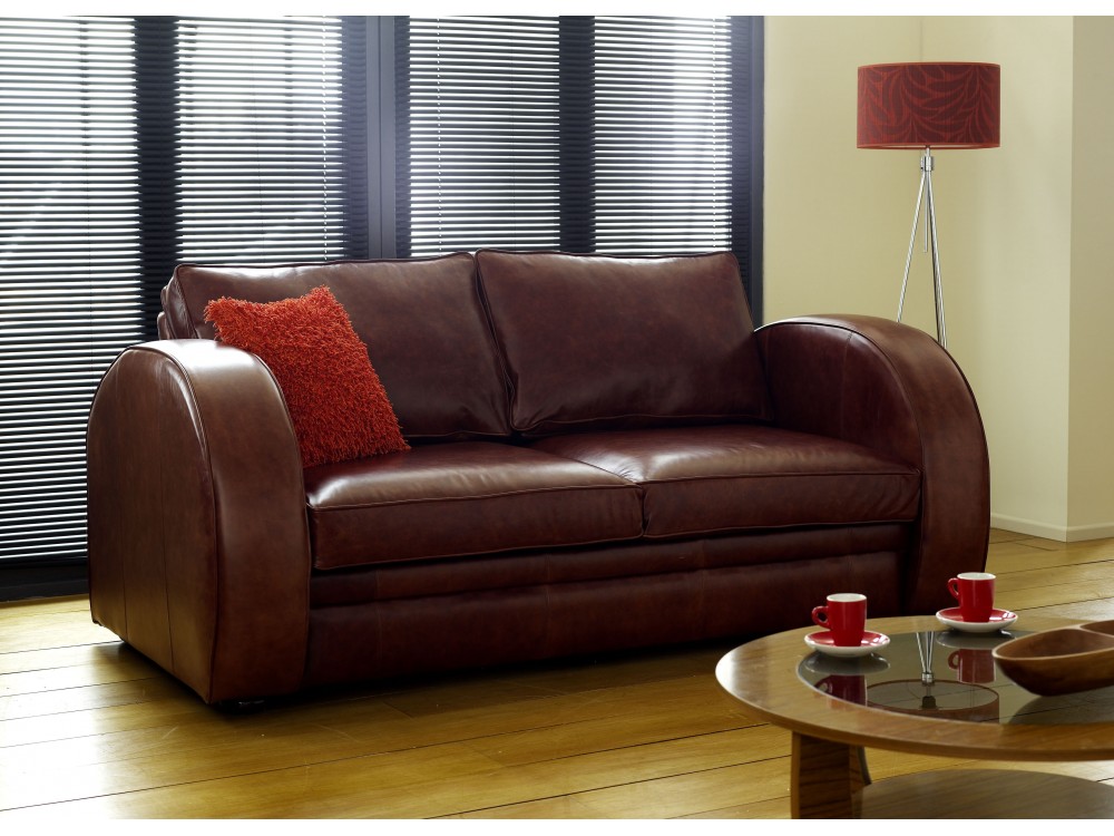 retro leather sofa bed