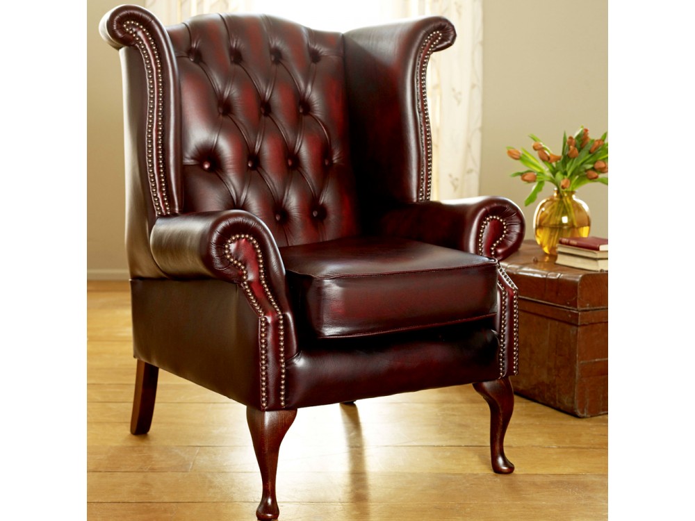 Scroll Wing Chesterfield Leather Armchair  The Chesterfield Company