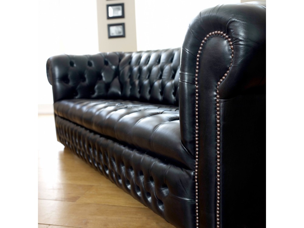 Ludlow Black Leather Chesterfield Sofa The Chesterfield Company Ludlow Black Leather Chesterfield Sofa The Chesterfield Company