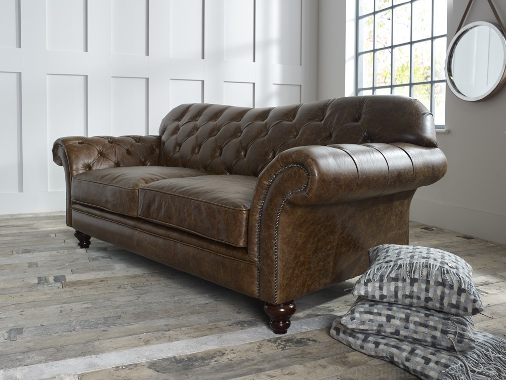 Vintage Brown Leather Sofa Arundel Chesterfield Sofas