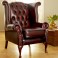 Scroll Wing Chair Chesterfield Leather Armchair - Click to Zoom