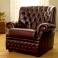Monks Red Leather Chesterfield - Click to Zoom