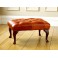 Leather Queen Anne Stool - Click to Zoom