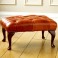 Leather Queen Anne Stool - Click to Zoom