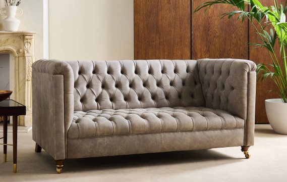 Billingham Grey Chesterfield Sofa