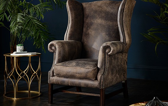 Didsbury Vintage Leather Fireside Armchair