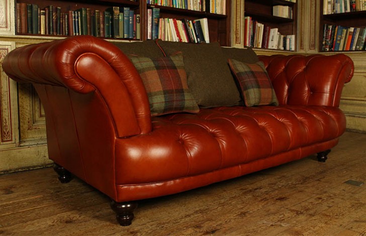 St Edmund Vintage Brown Leather Sofa