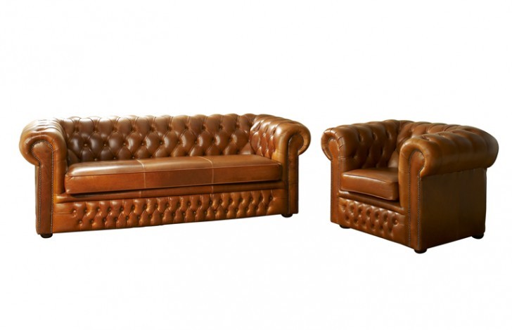 Heaton Leather Chesterfield Sofa