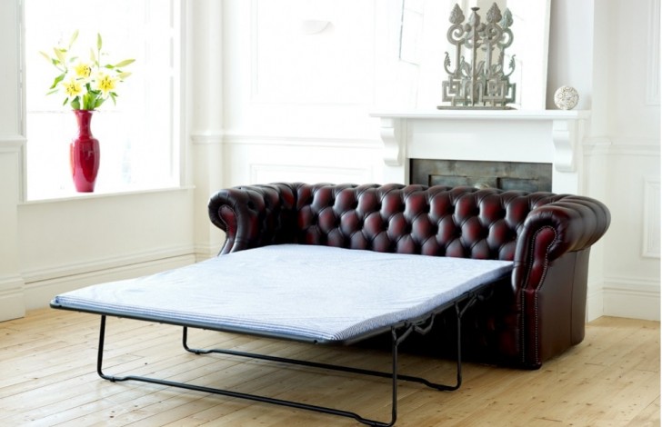 Richmond Leather Chesterfield Sofa Bed