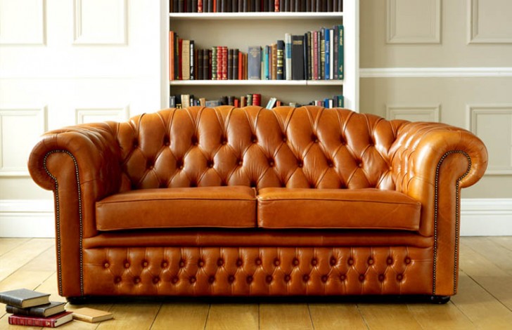 Classic Leather Chesterfield Oxley, Tan Leather Chesterfield Style Sofa