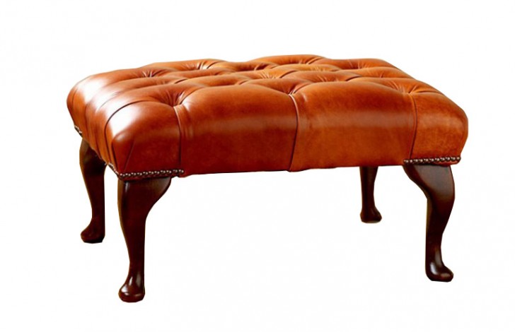 Leather Queen Anne Stool