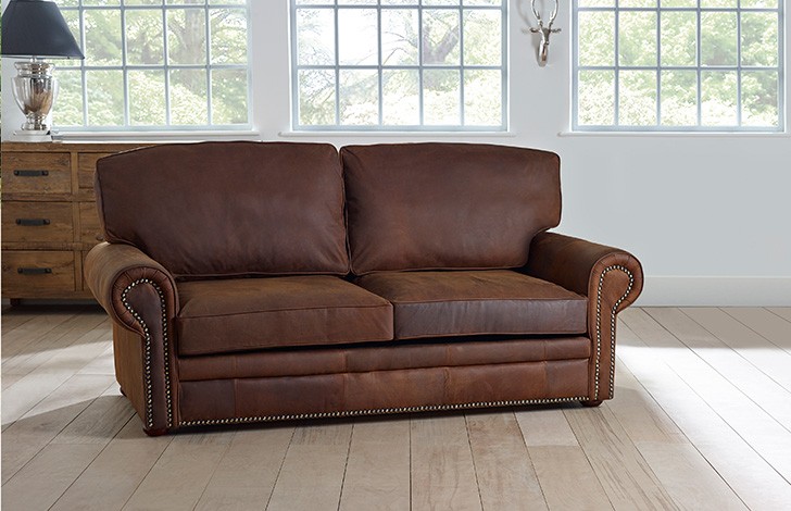 Hamilton Studded Leather Sofa Bed