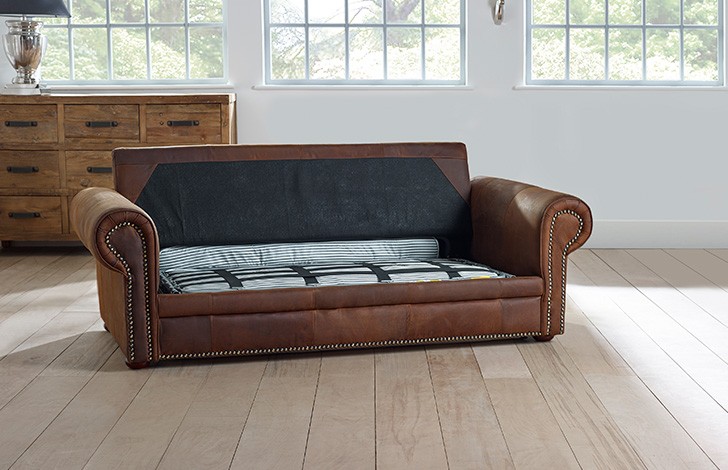 Hamilton Studded Leather Sofa Bed