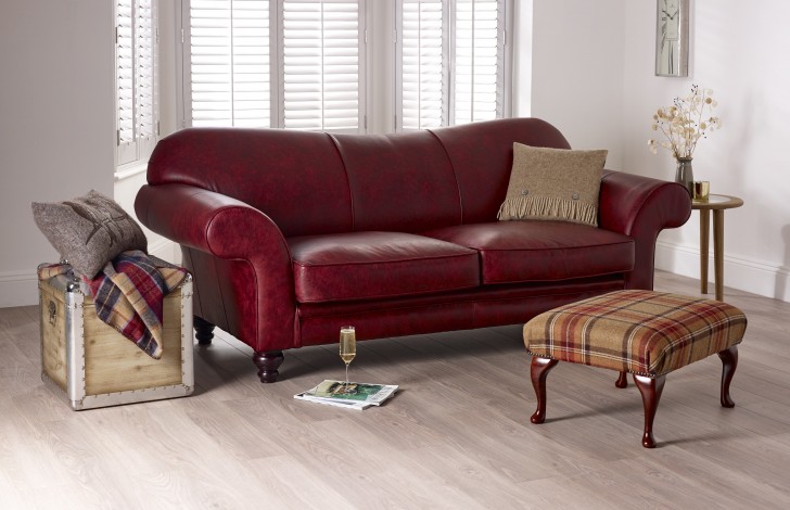St David Curved Back Sofa, 4 Seater Curved Leather Sofa