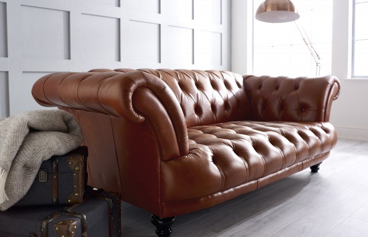 St Edmund Vintage Brown Leather Sofa