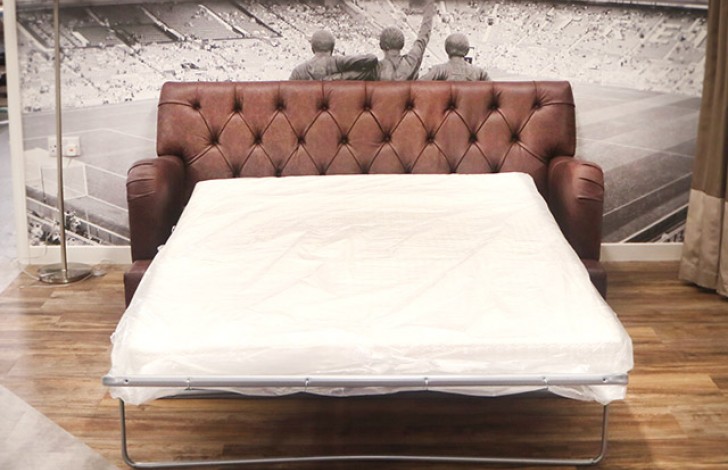 Bespoke Classic Leather Chesterfield - 3 Seater Sofa Bed - Dune Coffee