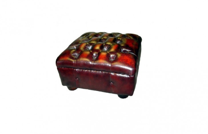 Gladbury Traditional Leather Stool - Gladbury Traditional Leather Stool - Brown