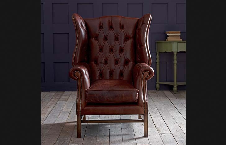 The Chesterfield Company, Brown Leather Fireside Chair