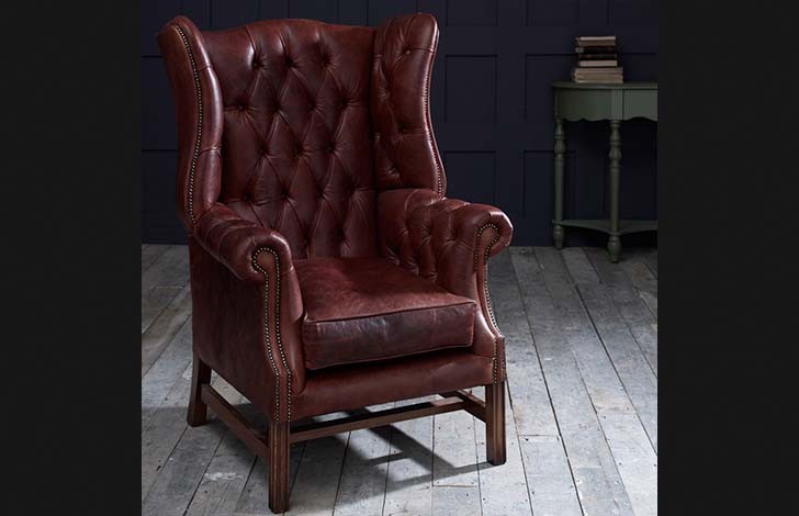 The Chesterfield Company, Brown Leather Fireside Chair