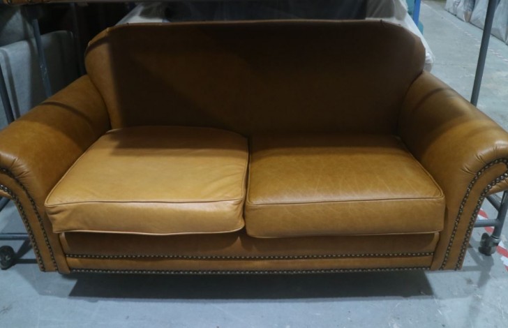 Henley Distinctive Leather Sofa - 2.5 Seater - Sand