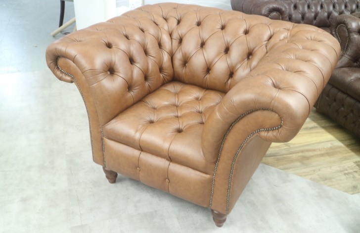Balston Leather Chesterfield - Chair - Whiskey