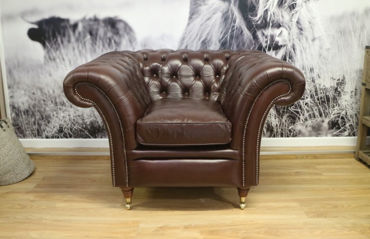 Calvert Luxury Leather Sofa - Chair - Matera Truffle