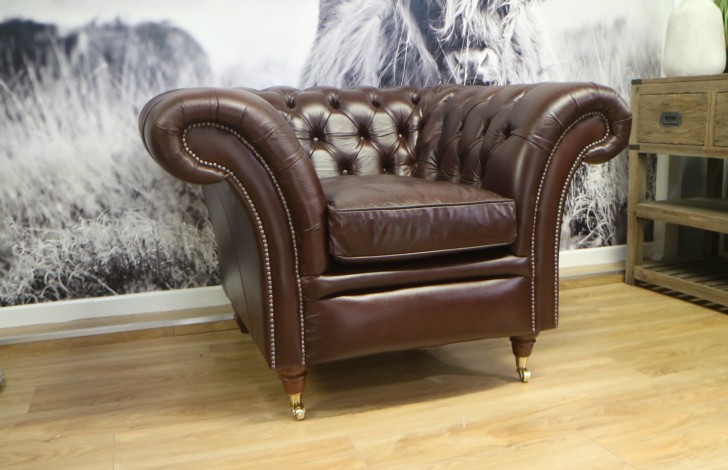 Calvert Luxury Leather Sofa - Chair - Matera Truffle
