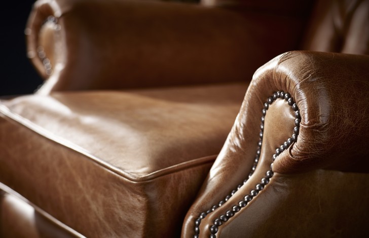 Scroll Wing Chair Chesterfield Leather Armchair
