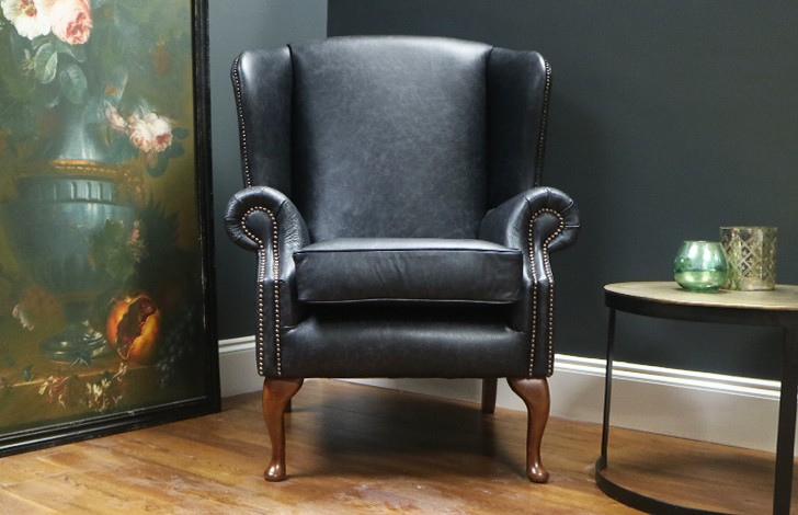 Douglas Leather Wing Chair