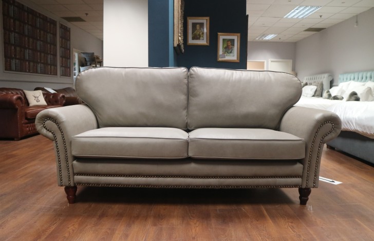 Canterbury Leather Sofa - 3 Seater - Elephant (Grey)