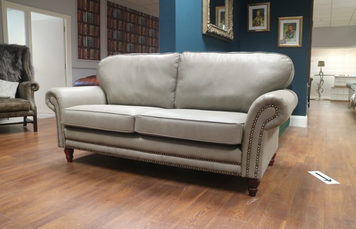 Canterbury Leather Sofa - 3 Seater - Elephant (Grey)