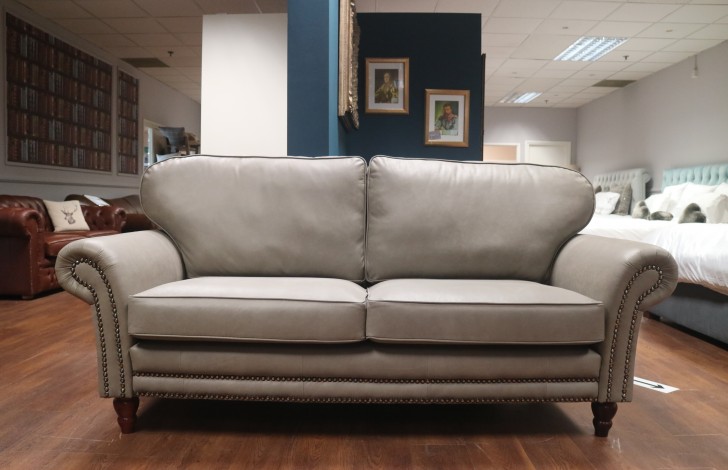 Canterbury Leather Sofa - 3 Seater - Elephant (Grey)