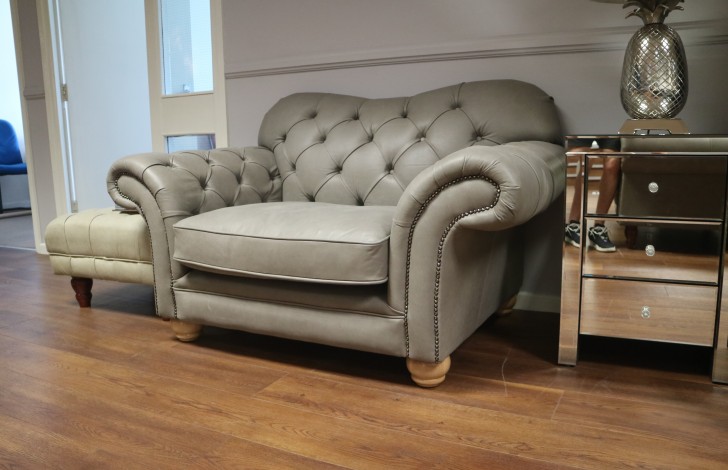 Drummond Leather Sofa - 1.5 Seater - Elephant (Grey)