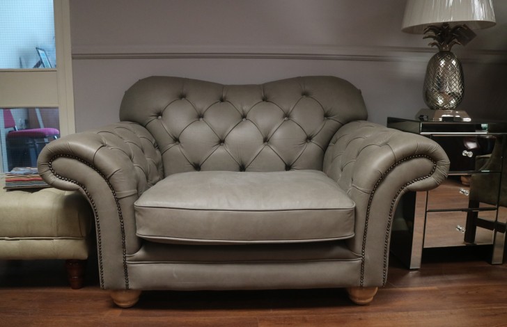 Drummond Leather Sofa - 1.5 Seater - Elephant (Grey)