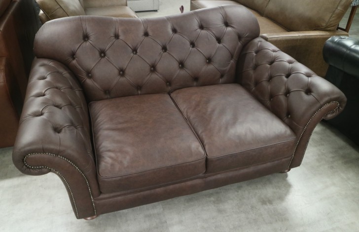 Arundel Vintage Brown Leather Sofa - 2 Seater - Apache Roast