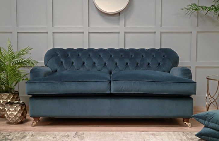 Harris Vintage Fabric Chesterfield Sofa