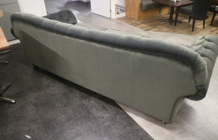 Arundel Vintage Fabric Sofa - 4 Seater + 1.5 Seater - Tango Granite Velvet