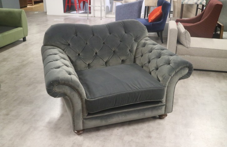 Arundel Vintage Fabric Sofa - 4 Seater + 1.5 Seater - Tango Granite Velvet