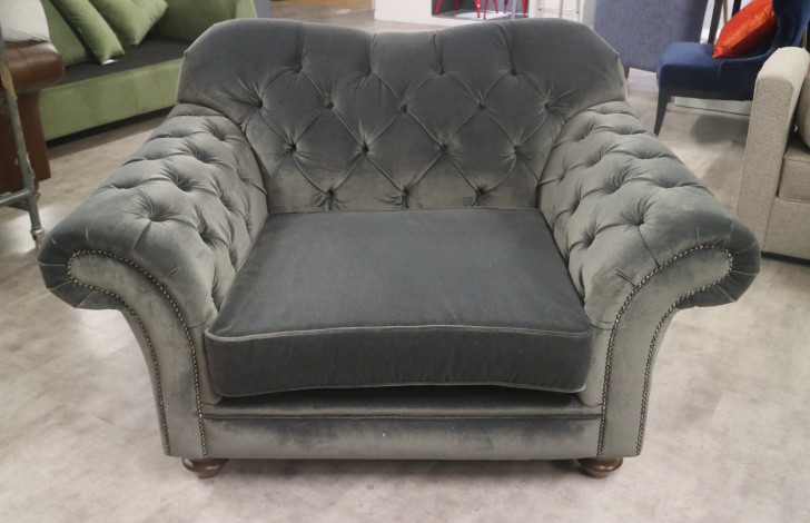 Arundel Vintage Fabric Sofa - 4 Seater + 1.5 Seater - Tango Granite Velvet