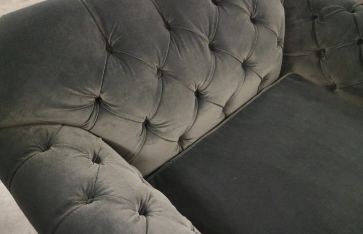 Arundel Vintage Fabric Sofa - 4 Seater + 1.5 Seater - Tango Granite Velvet