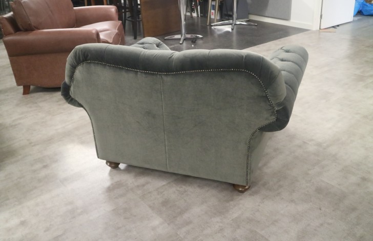 Arundel Vintage Fabric Sofa - 4 Seater + 1.5 Seater - Tango Granite Velvet
