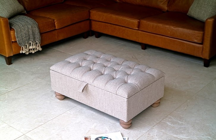 St Edmund Vintage Fabric Footstool