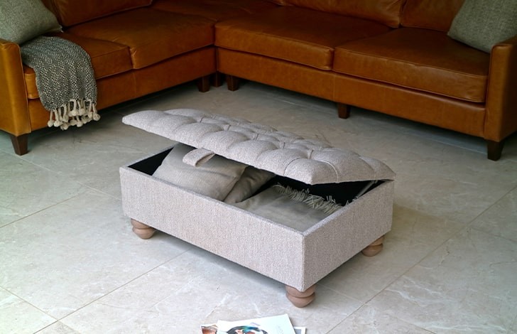 St Edmund Vintage Fabric Footstool