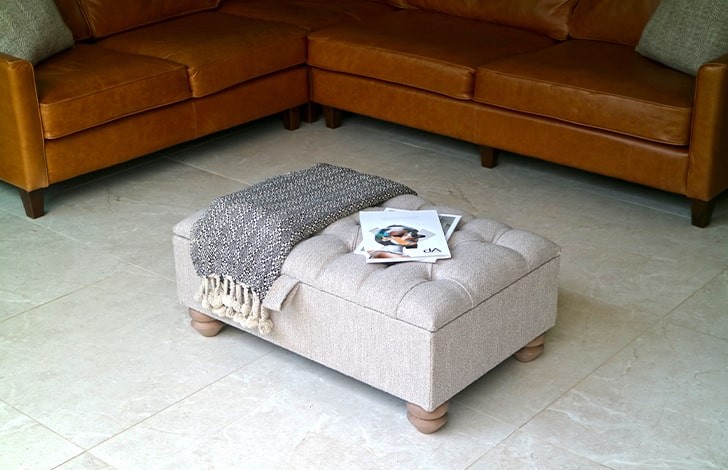 St Edmund Vintage Fabric Footstool