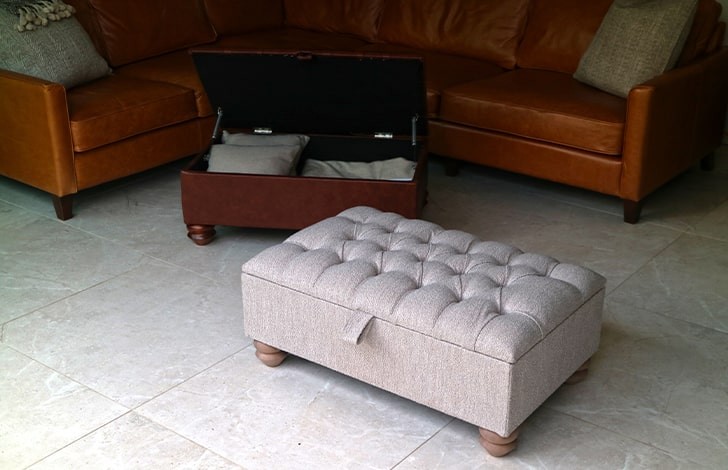 St Edmund Vintage Fabric Footstool
