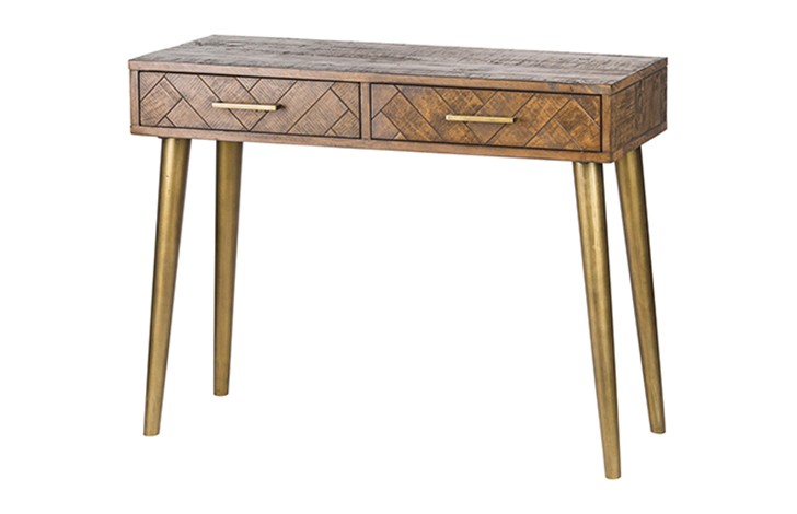 Deco Gold 2 Drawer Console Table