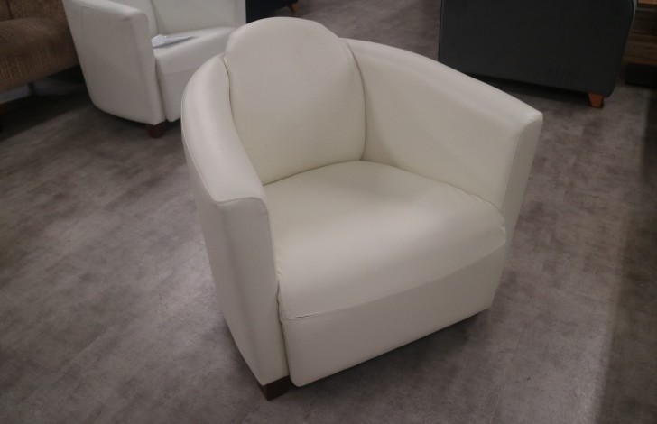 Hudson Leather Tub Chair - Hudson 1str Tub Chair - Vele Polar White