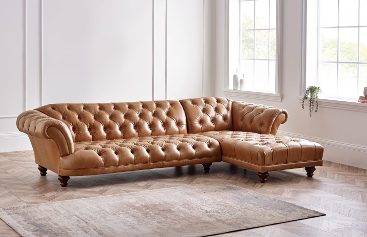 Lyme Chesterfield Chaise Sofa Right Hand Facing